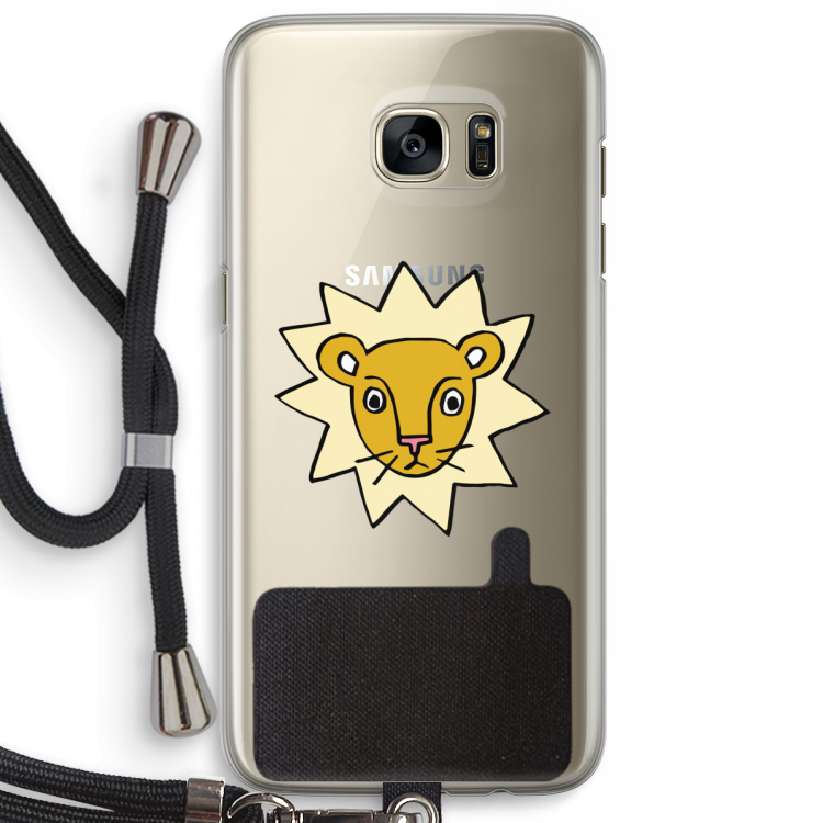 Kleine leeuw: Samsung Galaxy S7 Edge Transparant Hoesje met koord