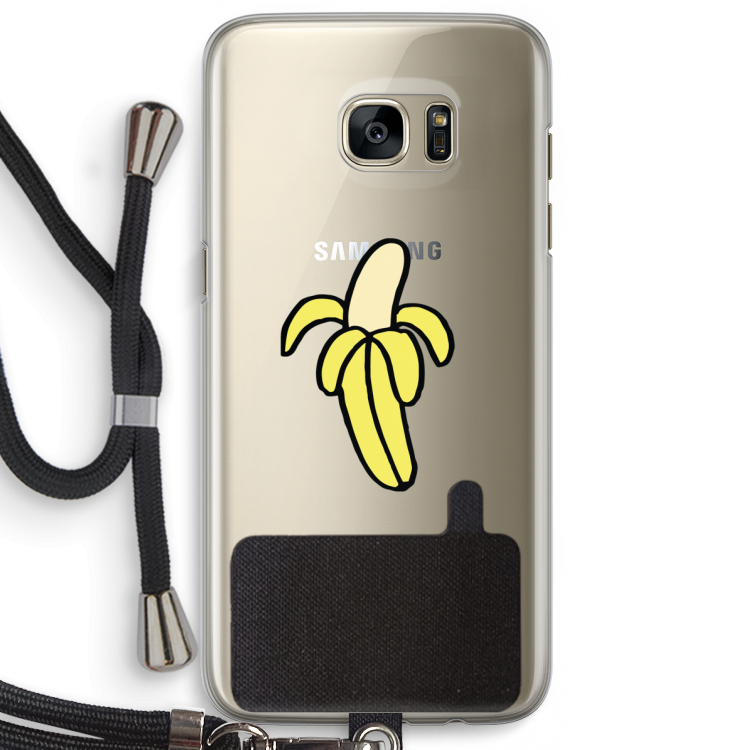 Banana: Samsung Galaxy S7 Edge Transparant Hoesje met koord