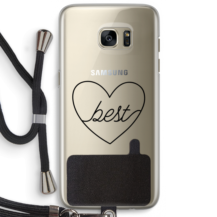 Best heart black: Samsung Galaxy S7 Edge Transparant Hoesje met koord