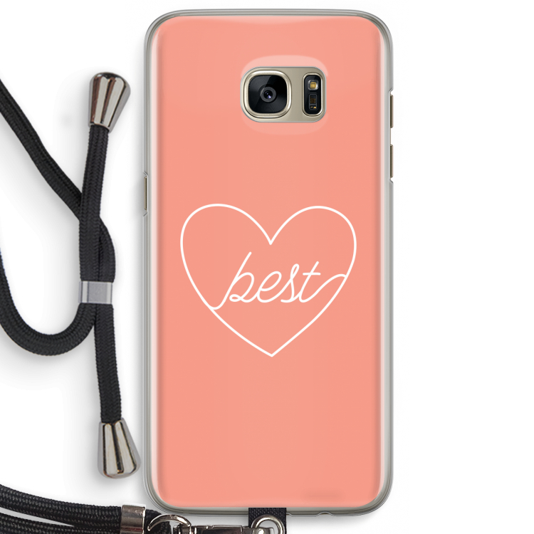 Best heart: Samsung Galaxy S7 Edge Transparant Hoesje met koord