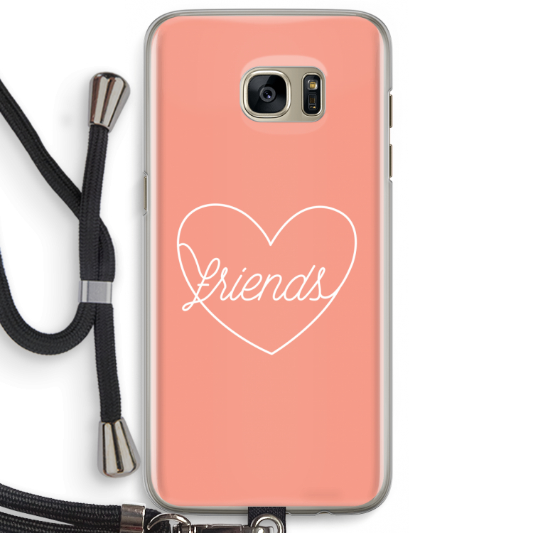 Friends heart: Samsung Galaxy S7 Edge Transparant Hoesje met koord