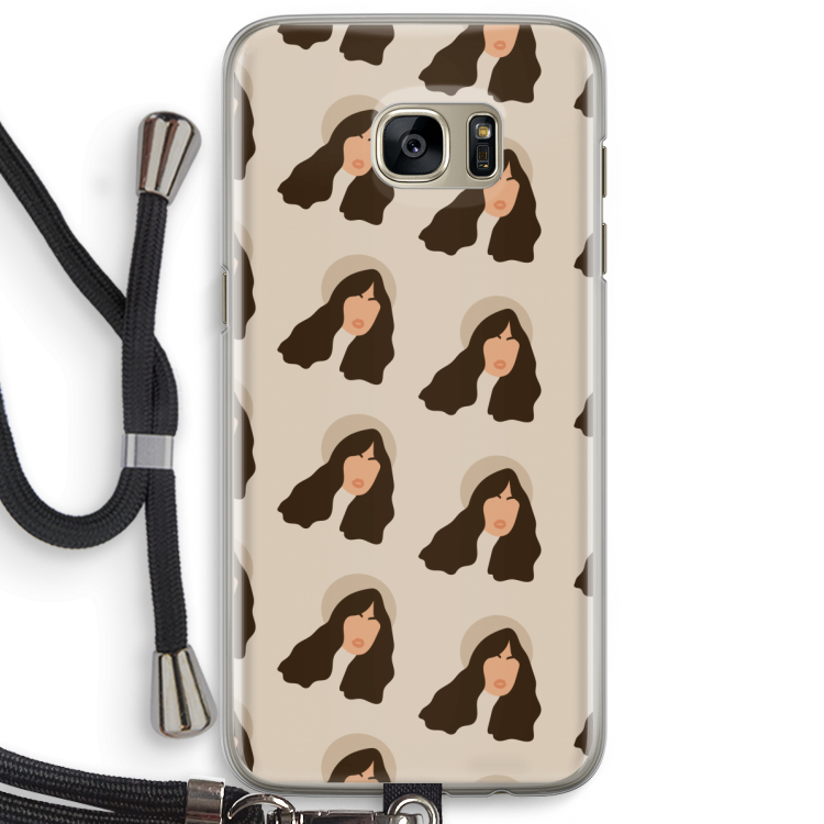 Bonjour mon amour: Samsung Galaxy S7 Edge Transparant Hoesje met koord