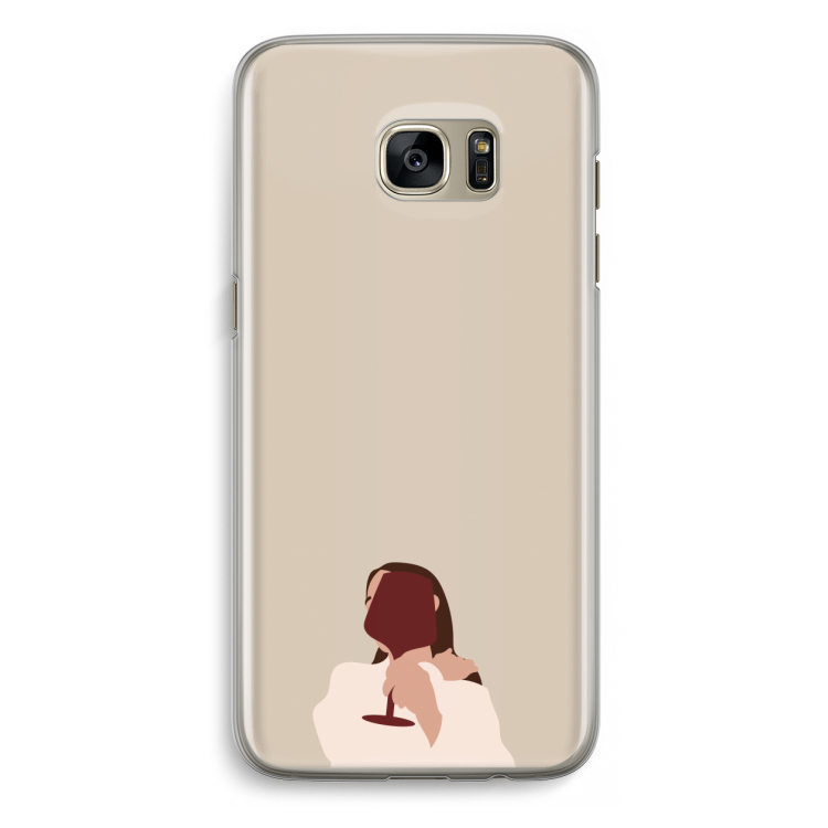 I drink wine: Samsung Galaxy S7 Edge Transparant Hoesje