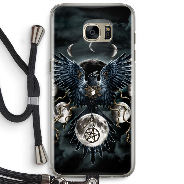 Sinister Wings: Samsung Galaxy S7 Edge Transparant Hoesje met koord