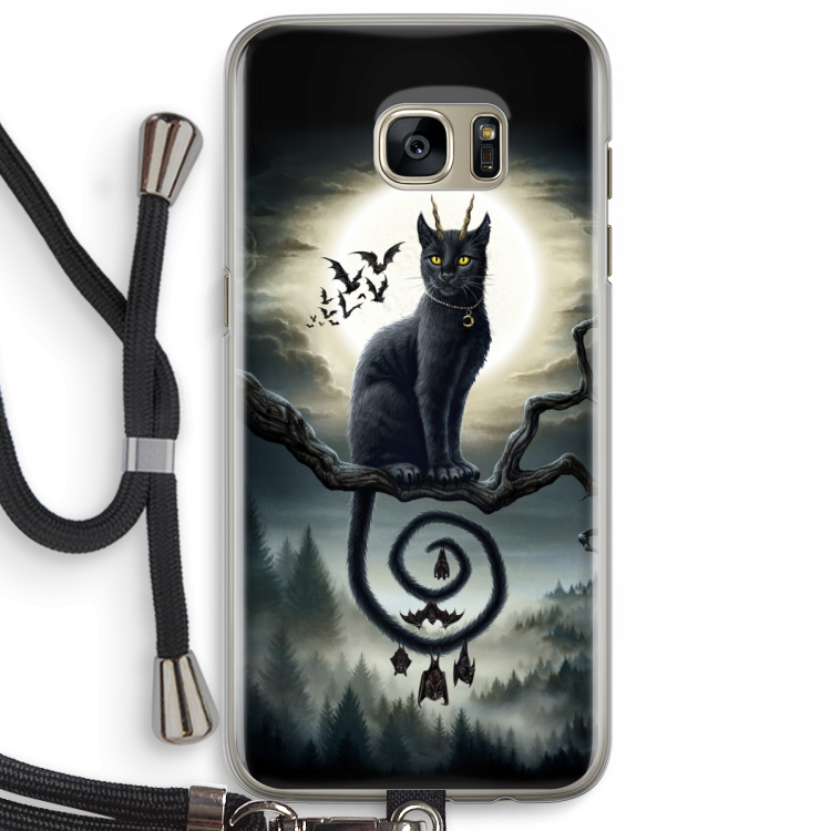 Moonlight Companions: Samsung Galaxy S7 Edge Transparant Hoesje met koord