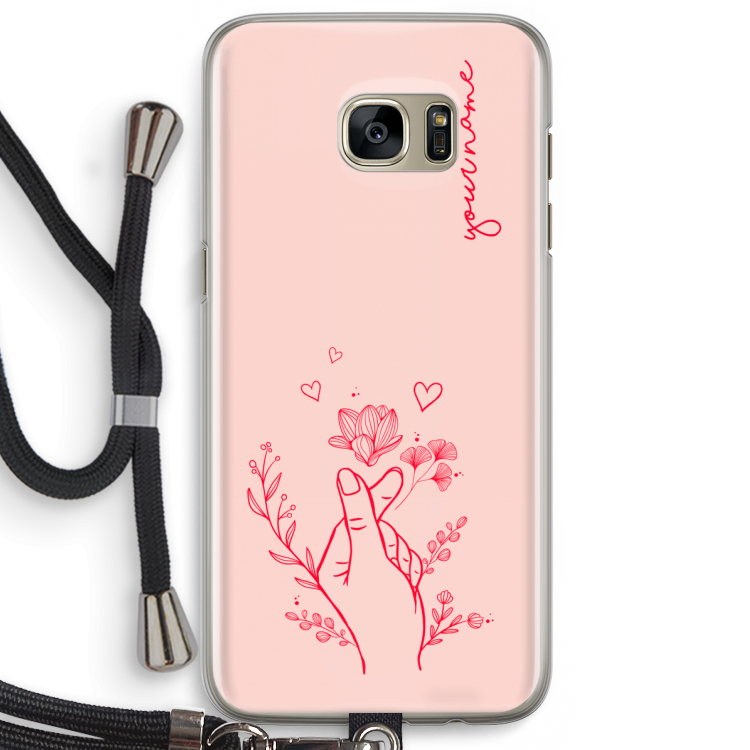 Giving Flowers: Samsung Galaxy S7 Edge Transparant Hoesje met koord