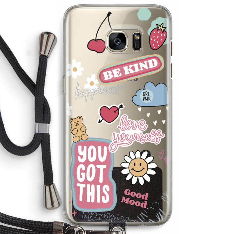 Positivity: Samsung Galaxy S7 Edge Transparant Hoesje met koord