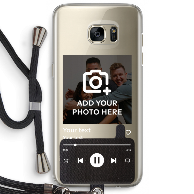 Music Player: Samsung Galaxy S7 Edge Transparant Hoesje met koord