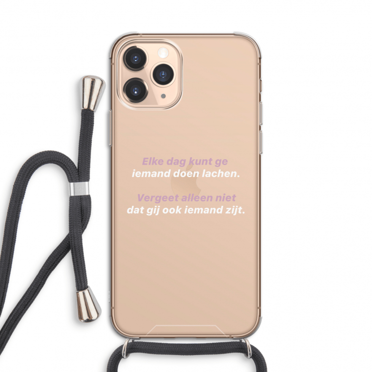 gij zijt ook iemand: iPhone 11 Pro Transparant Hoesje met koord