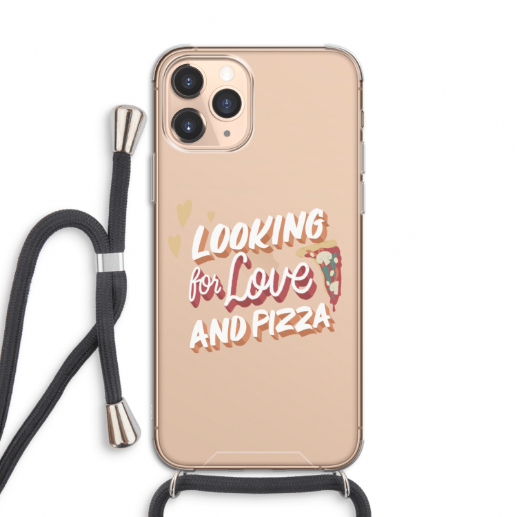 Pizza is the answer: iPhone 11 Pro Transparant Hoesje met koord