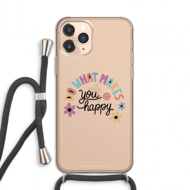 Happy days: iPhone 11 Pro Transparant Hoesje met koord