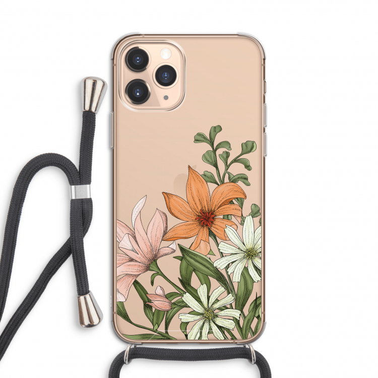 Floral bouquet: iPhone 11 Pro Transparant Hoesje met koord