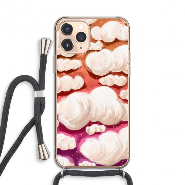 Katoen Wolken: iPhone 11 Pro Transparant Hoesje met koord