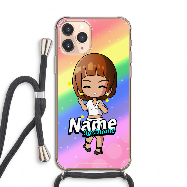Chibi Maker vrouw: iPhone 11 Pro Transparant Hoesje met koord
