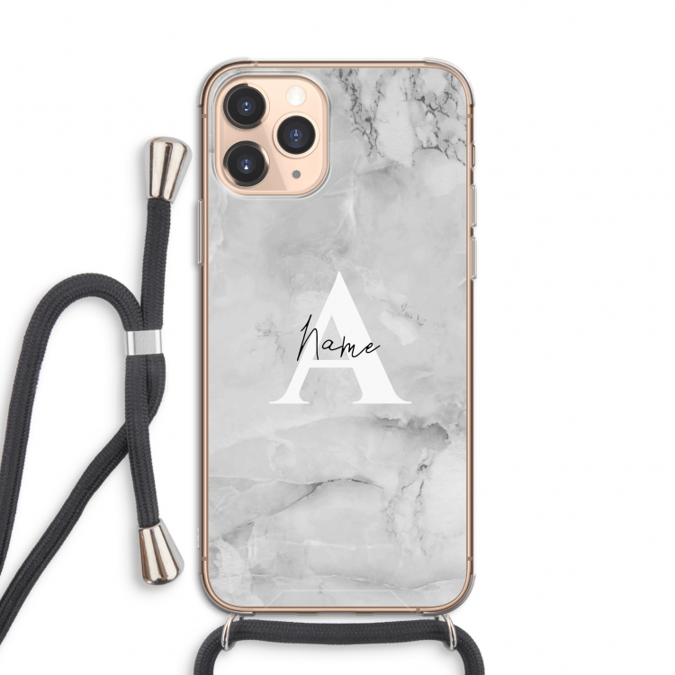 Ivory Marble: iPhone 11 Pro Transparant Hoesje met koord