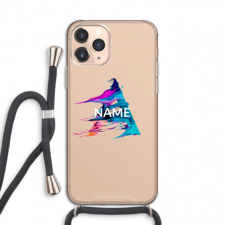 Abstract Spectrum: iPhone 11 Pro Transparant Hoesje met koord