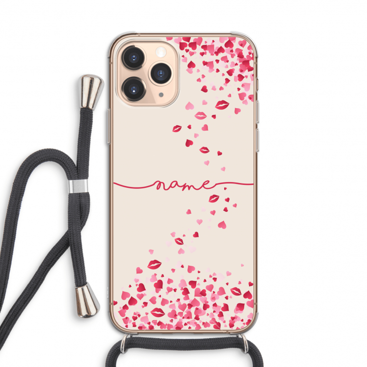 Hartjes en kusjes: iPhone 11 Pro Transparant Hoesje met koord