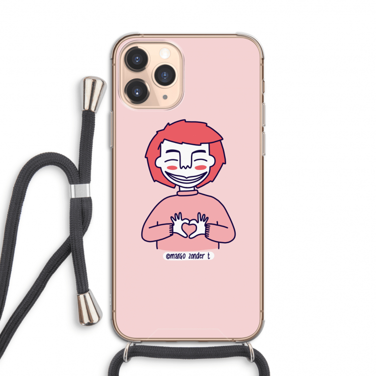 Hartje: iPhone 11 Pro Transparant Hoesje met koord