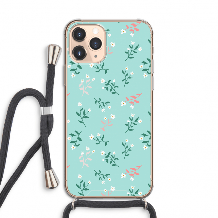 Small white flowers: iPhone 11 Pro Transparant Hoesje met koord