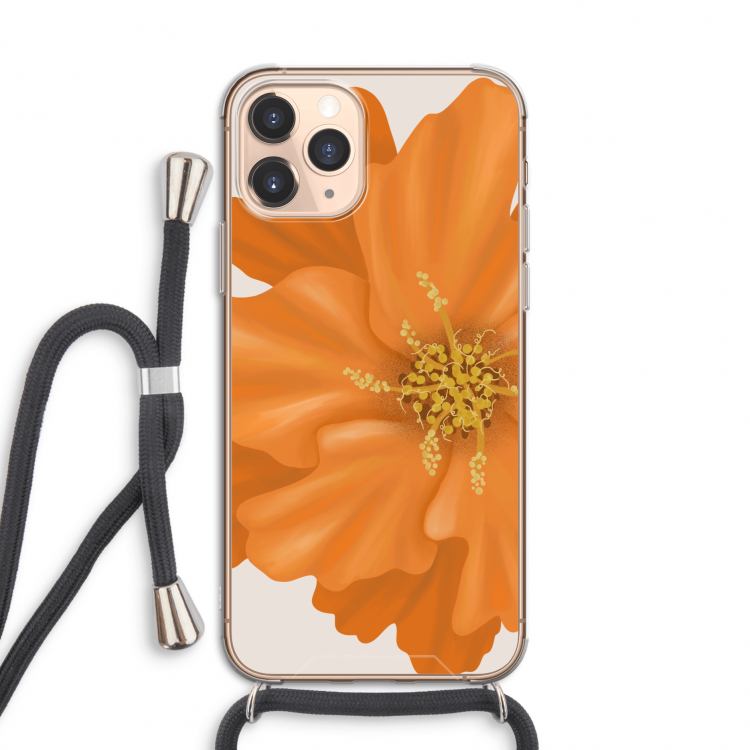 Orange Ellila flower: iPhone 11 Pro Transparant Hoesje met koord