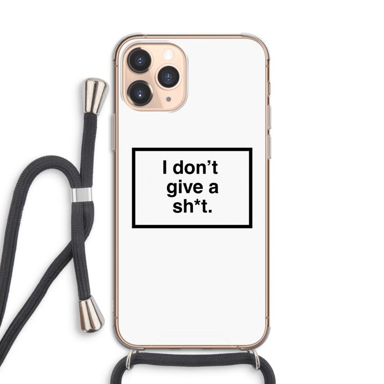 Don't give a shit: iPhone 11 Pro Transparant Hoesje met koord