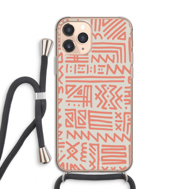 Marrakech Pink: iPhone 11 Pro Transparant Hoesje met koord