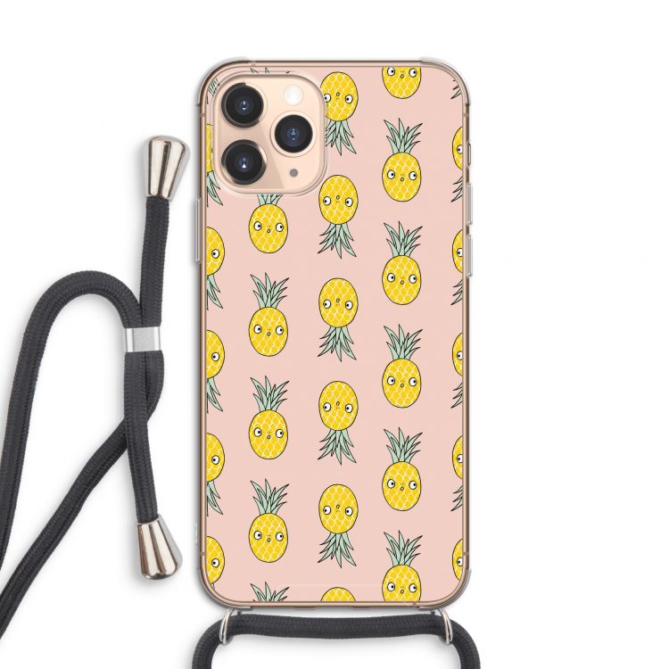 Ananas: iPhone 11 Pro Transparant Hoesje met koord