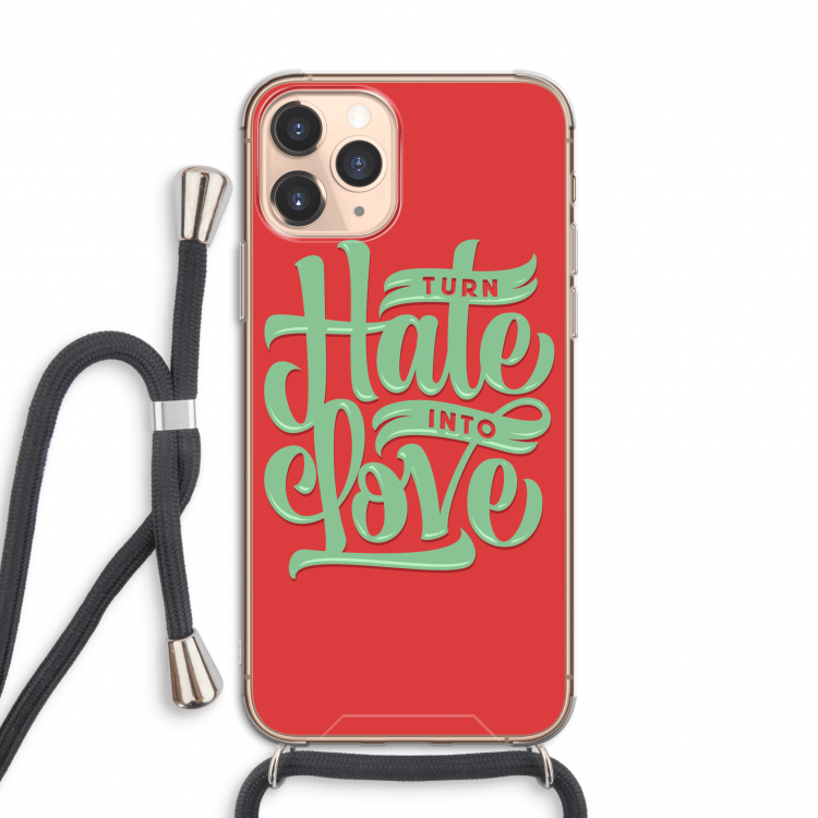 Turn hate into love: iPhone 11 Pro Transparant Hoesje met koord
