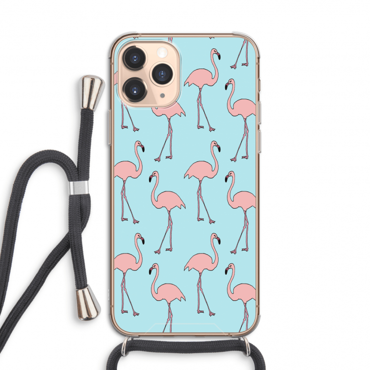 Anything Flamingoes: iPhone 11 Pro Transparant Hoesje met koord