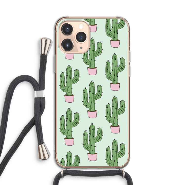Cactus Lover: iPhone 11 Pro Transparant Hoesje met koord
