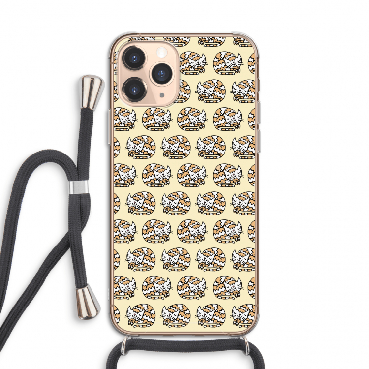 Slapende poes: iPhone 11 Pro Transparant Hoesje met koord