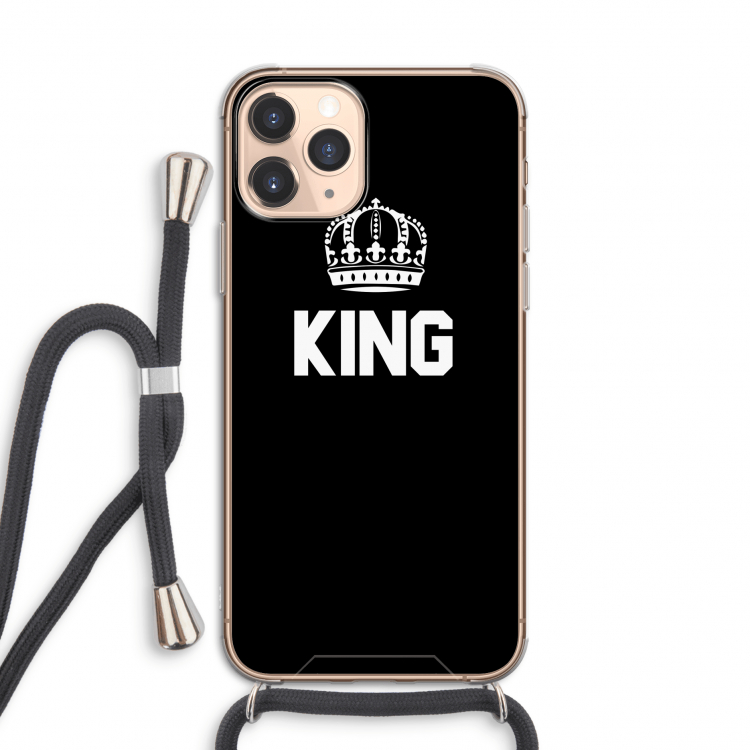King zwart: iPhone 11 Pro Transparant Hoesje met koord