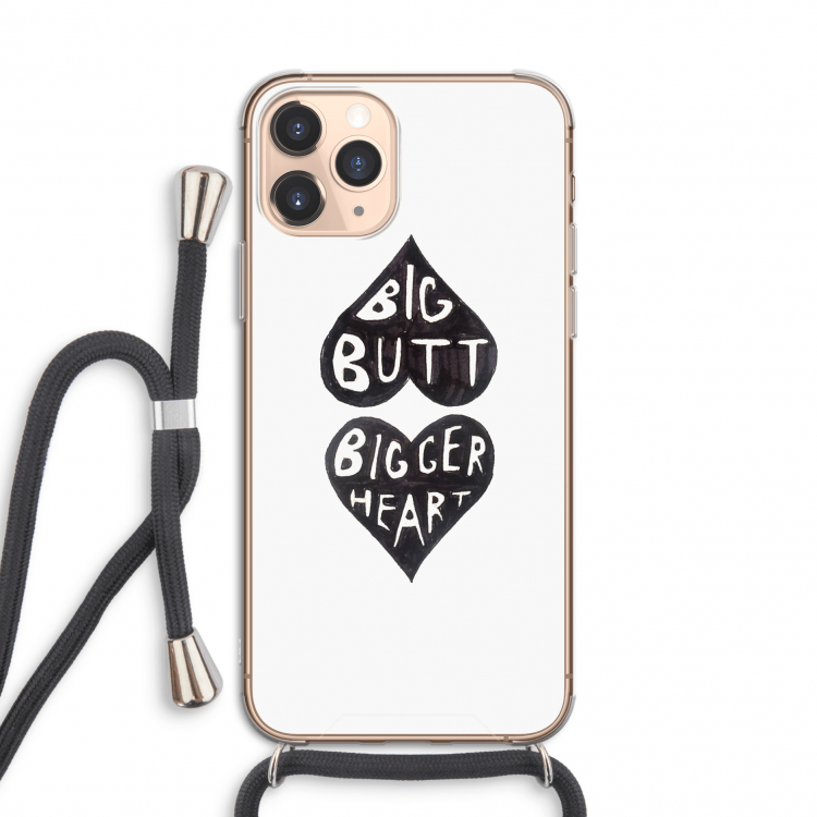 Big butt bigger heart: iPhone 11 Pro Transparant Hoesje met koord