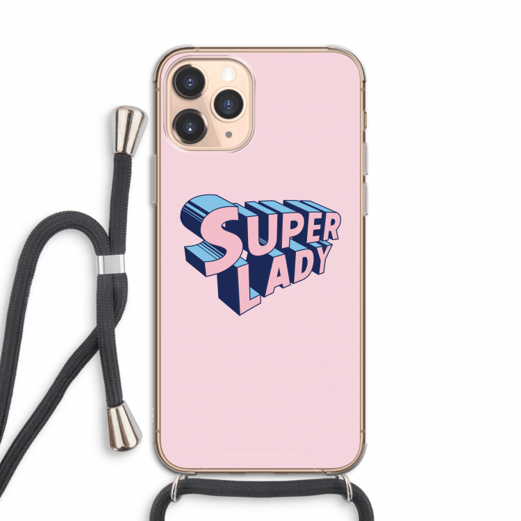 Superlady: iPhone 11 Pro Transparant Hoesje met koord