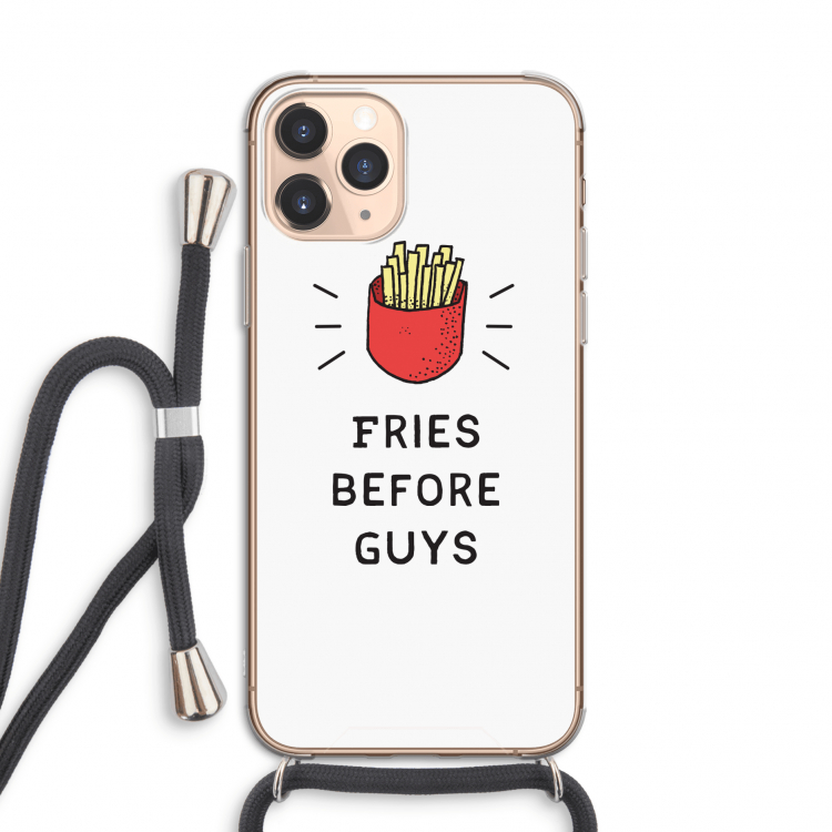 Fries before guys: iPhone 11 Pro Transparant Hoesje met koord