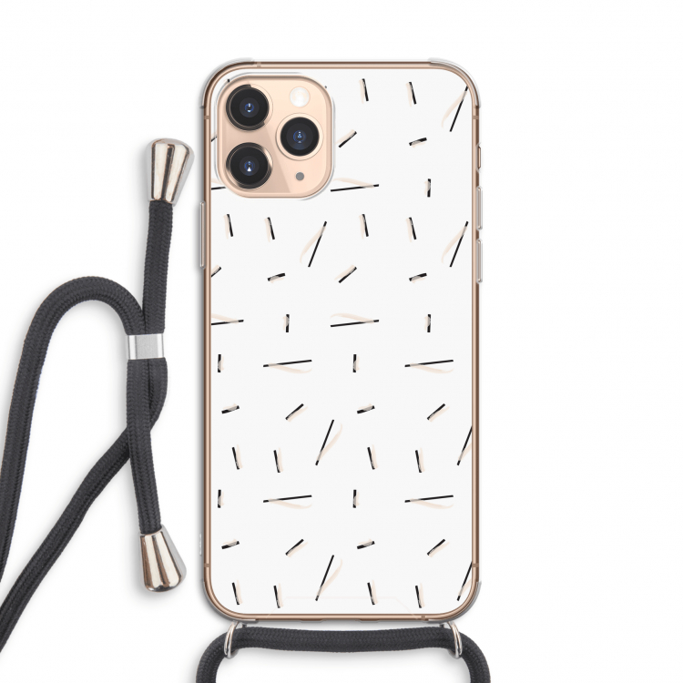 Hipster stripes: iPhone 11 Pro Transparant Hoesje met koord
