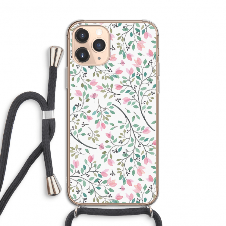 Sierlijke bloemen: iPhone 11 Pro Transparant Hoesje met koord