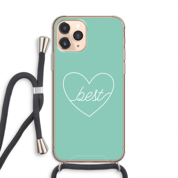 Best heart pastel: iPhone 11 Pro Transparant Hoesje met koord