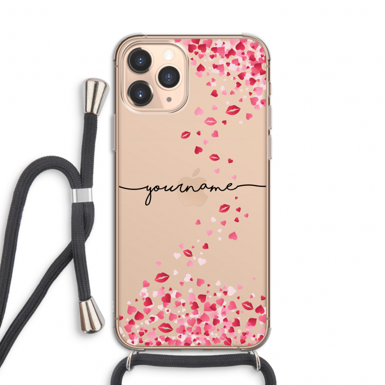 Hartjes en kusjes: iPhone 11 Pro Transparant Hoesje met koord
