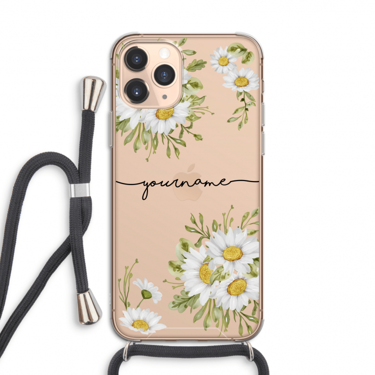 Daisies: iPhone 11 Pro Transparant Hoesje met koord