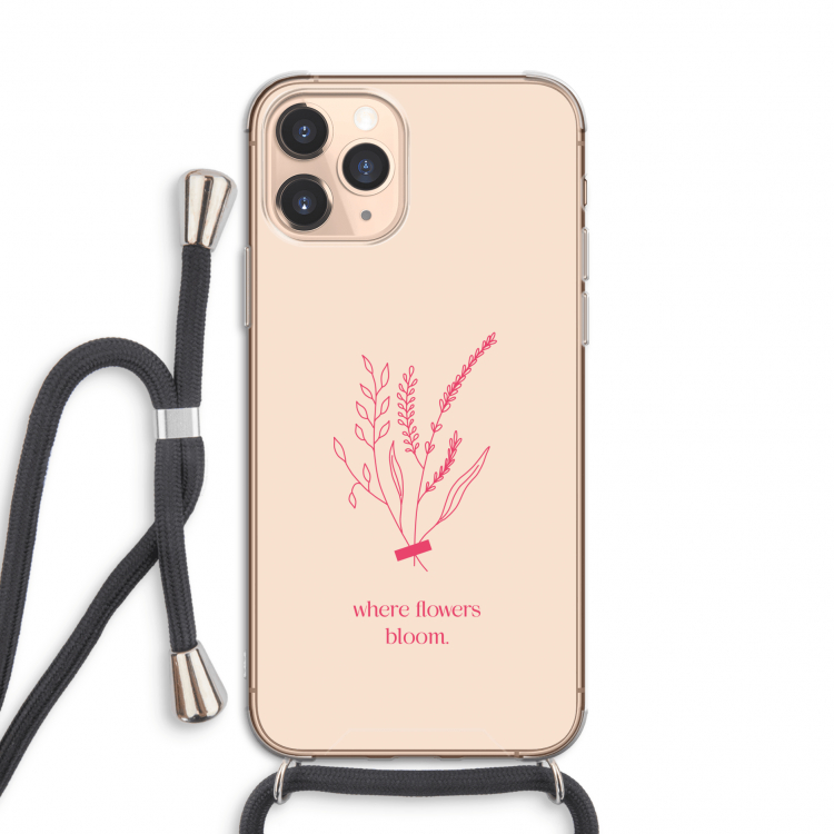 Where flowers bloom: iPhone 11 Pro Transparant Hoesje met koord