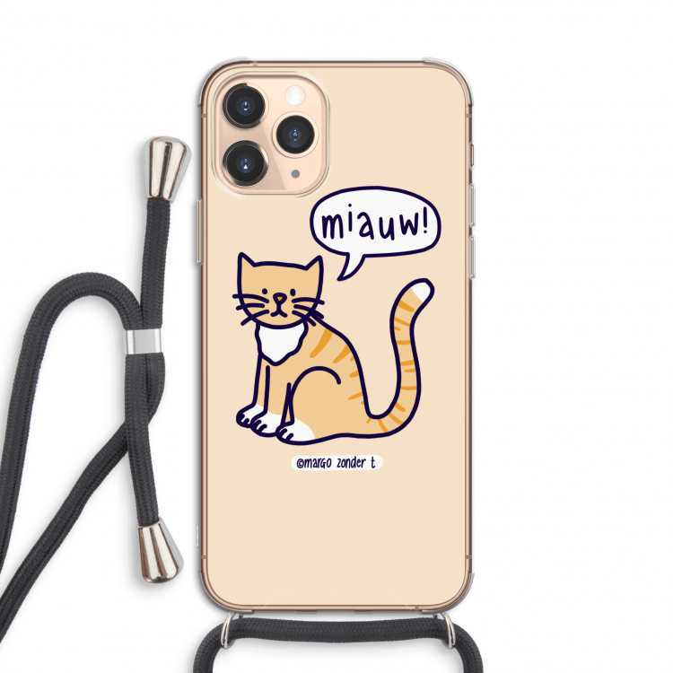 Miauw: iPhone 11 Pro Transparant Hoesje met koord