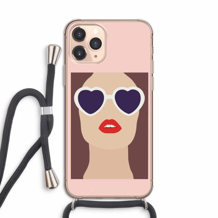 Red lips: iPhone 11 Pro Transparant Hoesje met koord