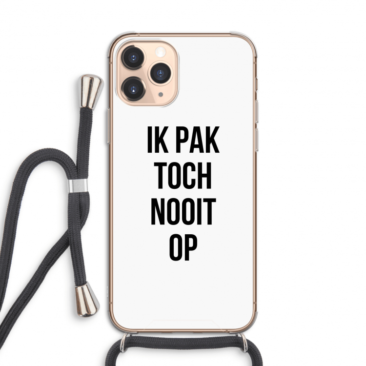 Ik pak nooit op: iPhone 11 Pro Transparant Hoesje met koord