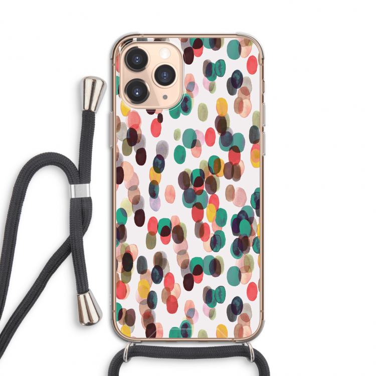 Tropical Dots: iPhone 11 Pro Transparant Hoesje met koord