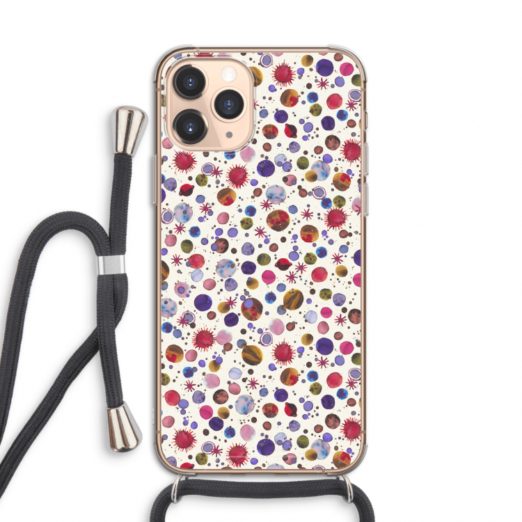 Planets Space: iPhone 11 Pro Transparant Hoesje met koord
