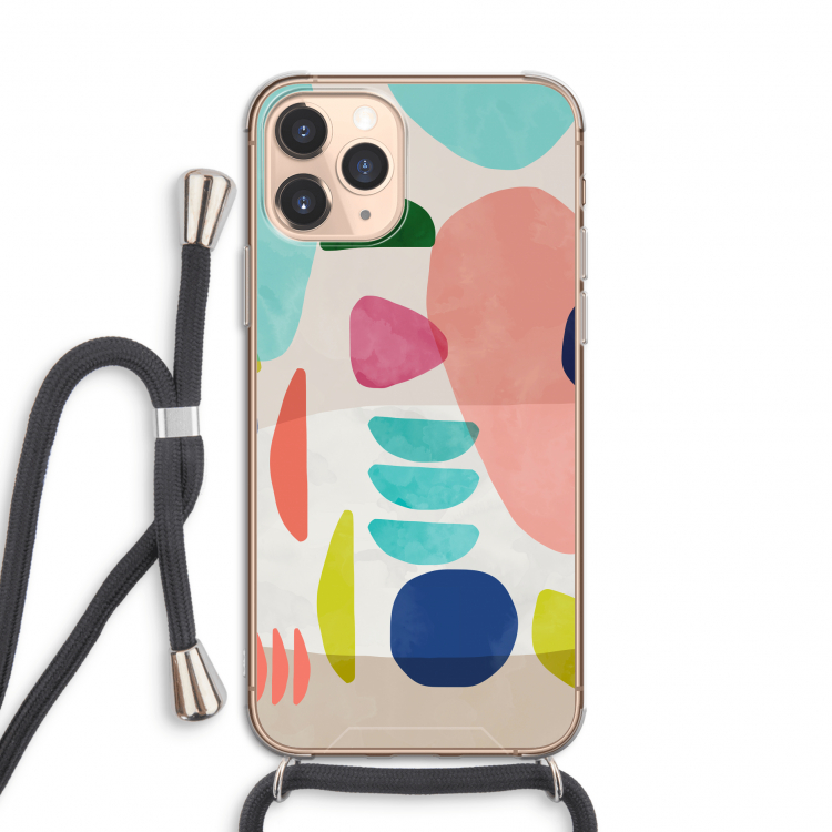 Bold Rounded Shapes: iPhone 11 Pro Transparant Hoesje met koord