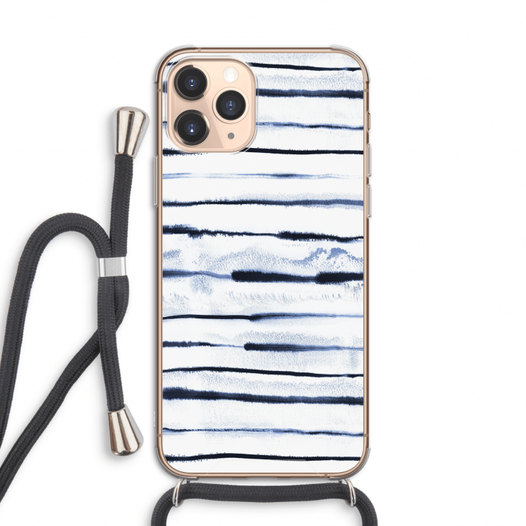 Ink Stripes: iPhone 11 Pro Transparant Hoesje met koord