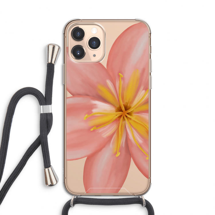Pink Ellila Flower: iPhone 11 Pro Transparant Hoesje met koord