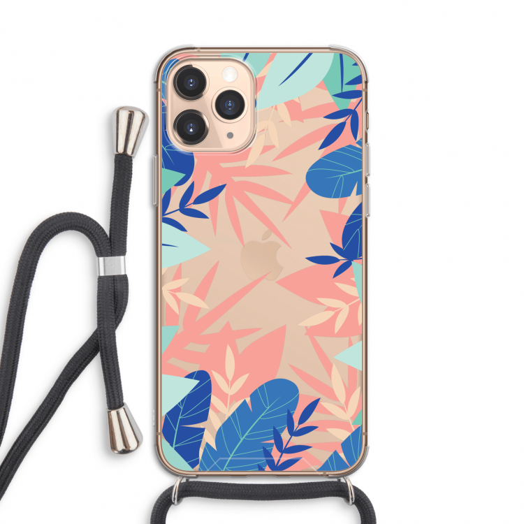 Tropisch: iPhone 11 Pro Transparant Hoesje met koord